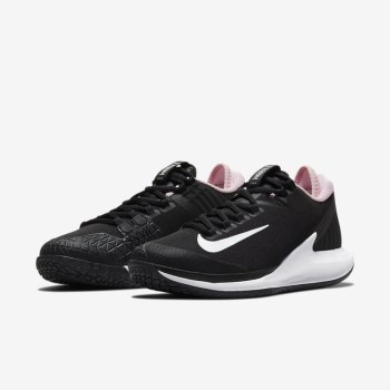 Nike Court Air Zoom Zero - Női Teniszcipő - Fekete/Rózsaszín/Fehér